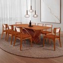 Ver imagem 1 de Conjunto de Jantar Venus 8 Lugares Tampo MDF Cadeiras Estofadas 220cm Moderna