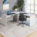 Ver imagem 1 de Mesa em L para Escritório Mesa L Pés Painel MDP 190cm Cinza F5 Office