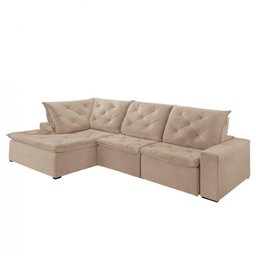 Sofá Hércules Linho 2 Módulos 100cm Chaise Meu Sofá Online A226 Linho Bege - 3