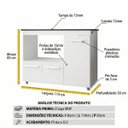 Ver imagem 3 de Balcão Cooktop Ana 114cm 3 Portas em Mdp Pés Pintura Uv Cor:branco;tamanho:5 Bocas