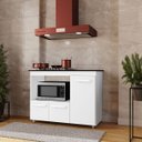 Ver imagem 5 de Balcão Cooktop Ana 114cm 3 Portas em Mdp Pés Pintura Uv Cor:branco;tamanho:5 Bocas