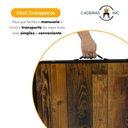 Ver imagem 7 de Kit Mesa Dobrável Portátil que Vira Maleta para Camping Praia Alumínio 120cm Madeira + 4