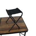 Ver imagem 4 de Kit Mesa Dobrável Portátil que Vira Maleta para Camping Praia Alumínio 120cm Madeira + 4