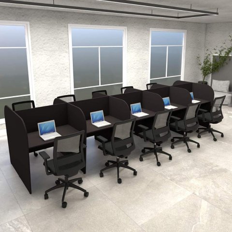 Espaço de Trabalho Call Center para 10 Pessoas Pre 4,60m F5 Cor:preto