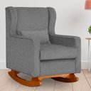 Ver imagem 1 de Poltrona Amamentação Balanço Aurora Linho Cinza - Lm Decor