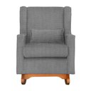 Ver imagem 3 de Poltrona Amamentação Balanço Aurora Linho Cinza - Lm Decor