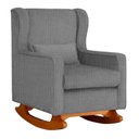 Ver imagem 2 de Poltrona Amamentação Balanço Aurora Linho Cinza - Lm Decor