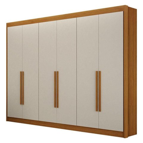 Guarda Roupa 6 Portas Diamante Gold Cinamomo Off White - Leifer Móveis