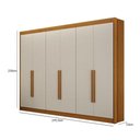 Ver imagem 3 de Guarda Roupa 6 Portas Diamante Gold Cinamomo Off White - Leifer Móveis