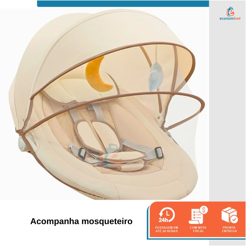 Cadeirinha de Balanço P/ Bebê Automatica Elétrica Baby Style Branca - 3