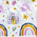 Ver imagem 2 de Manta Cobertor Lutti Solteiro Infantil 220g/m² 2,20x1,50m Fofinha Não Desbota Arco Íris Rainbow Rosa