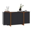 Ver imagem 3 de Buffet Flow Sense 4 Portas Preto para Sala de Jantar com Design Moderno e Ampla Organização