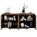 Ver imagem 5 de Buffet Flow Sense 4 Portas Preto para Sala de Jantar com Design Moderno e Ampla Organização
