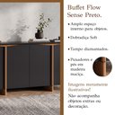 Ver imagem 2 de Buffet Flow Sense 4 Portas Preto para Sala de Jantar com Design Moderno e Ampla Organização