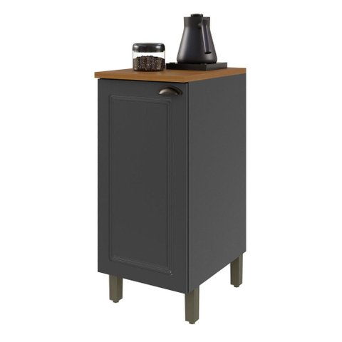 Balcão de Cozinha 40 cm Bariloche 1 Porta com Tampo 100% MDF 6225.32 Chumbo - Indekes