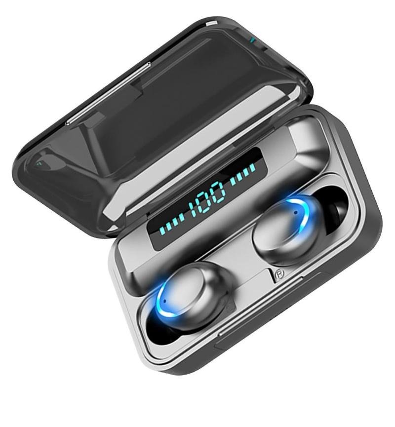 Fone Bluetooth 5.0 Tws F9-5C Earbuds Esportivo - Preto