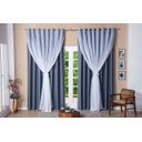 Ver imagem 1 de Cortina Blackout em Tecido Cinza com Voil Branco 3m X 2,75 a