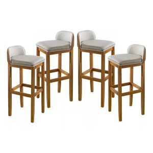 Kit 4 Banquetas Moderna Cozinha Area Externa Gourmet 96cm Altura Ideal Balcão Espaço Churrasqueira