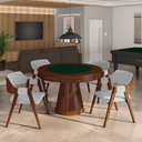 Ver mais imagens de Kit 2 Cadeiras Sala de Jantar e Jogos Carteados Madeira Maciça Poker Linho Cinza/imbuia G42 - Gran B