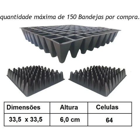 Kit 20 Bandeja Sementeira Para Produção De Mudas 64 Células