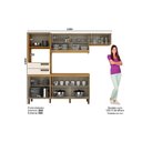 Ver imagem 4 de Kit Cozinha Modulada 4 Peças B107 C/ 7 Portas e 2 Gavetas 225cm Nature/preto - Henn