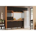 Ver imagem 1 de Kit Cozinha Modulada 4 Peças B107 C/ 7 Portas e 2 Gavetas 225cm Nature/preto - Henn