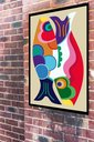 Ver imagem 1 de Quadro Decorativo Peixes Abstrato - 70x50cm:moldura Preta