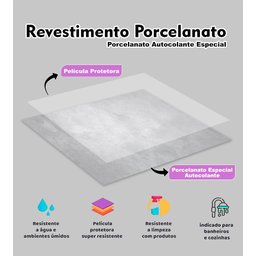 Painel Placa Para Parede E Piso Chão Autocolante Laminado Concreto 25x25cm - 2