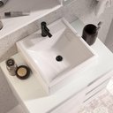 Ver imagem 6 de Conjunto Gabinete Banheiro Prisma 60cm - Gabinete + Cuba + Espelheira - com Vidro Branco Inteiro