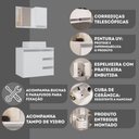 Ver imagem 4 de Conjunto Gabinete Banheiro Prisma 60cm - Gabinete + Cuba + Espelheira - com Vidro Branco Inteiro