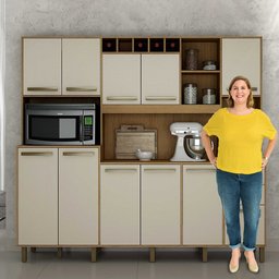 Armário de Cozinha 11 Portas 2 Gavetas Petra Valdemóveis Cinamomo Off White - 6