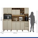 Ver imagem 1 de Armário de Cozinha 11 Portas 2 Gavetas Petra Valdemóveis Cinamomo Off White