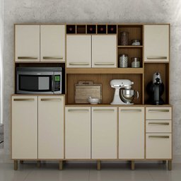 Armário de Cozinha 11 Portas 2 Gavetas Petra Valdemóveis Cinamomo Off White - 2