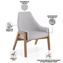 Ver imagem 7 de Kit 02 Poltronas Decorativa Sakura L02 Linho Cinza