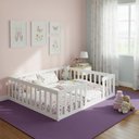 Ver imagem 2 de Cama Casal Queen Montessoriana Branco Madeira Maciça