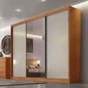 Ver imagem 4 de Guarda Roupa Casal Lôgan 3 Portas 1 com Espelho 4 Gavetas Cinamomo Fendi - Novo Horizonte