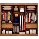 Ver imagem 2 de Guarda Roupa Casal Lôgan 3 Portas 1 com Espelho 4 Gavetas Cinamomo Fendi - Novo Horizonte