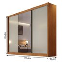 Ver imagem 3 de Guarda Roupa Casal Lôgan 3 Portas 1 com Espelho 4 Gavetas Cinamomo Fendi - Novo Horizonte