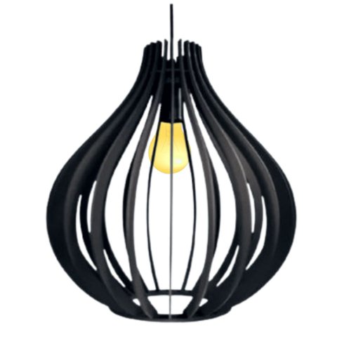 Luminária Teto tipo Pendente FILIPINAS MDF - Completa - Cor: Preta