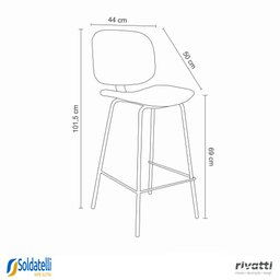 Kit 2 Peças Banqueta Barueri Várias Cores - Rivatti - 4