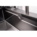 Ver imagem 7 de Cuba Cascata Gourmet Premium Aço Inox 304 com Válvula, Dispenser, Torneira, Cifão, Cestos, Tábua e L