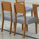 Ver mais imagens de Kit de 4 Cadeiras para Sala de Jantar Pés em Madeira Maciça Liz Cinza/Cinamomo/Linho Prata