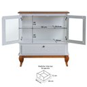 Ver imagem 3 de Cristaleira com 2 Portas 1 Gaveta e Laterais em Vidro Pés Luiz Xv 5115 Genebra - Fendi/pinhão