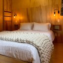 Ver imagem 5 de Manta Peseira de Maxi Tricot King 0,70x2,50m, Cor Off White - Magma Cotton