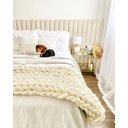 Ver imagem 1 de Manta Peseira de Maxi Tricot King 0,70x2,50m, Cor Off White - Magma Cotton