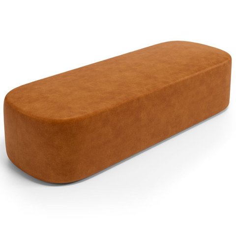 Puff Decorativo Orgânico para Living Quarto 140cm Doha W01 Couríssimo Canela - Lyam Decor