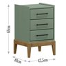 Gaveteiro Para Sala Quarto MDF/Madeira Maciça 2919 Milao Verde Freijo FNT - 3