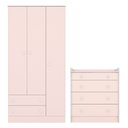 Ver imagem 1 de Quarto de Bebê Doce Sonho com Roupeiro 2617 e Cômoda 2523 Qmovi Rosa Acetinado