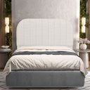 Ver imagem 1 de Cabeceira Cama Box Casal Estofada Orgânica 140cm Alice W01 Bouclê Cru - Lyam Decor