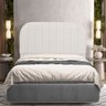 Cabeceira Cama Box Casal Estofada Orgânica 140cm Alice W01 Bouclê Cru - Lyam Decor - 1